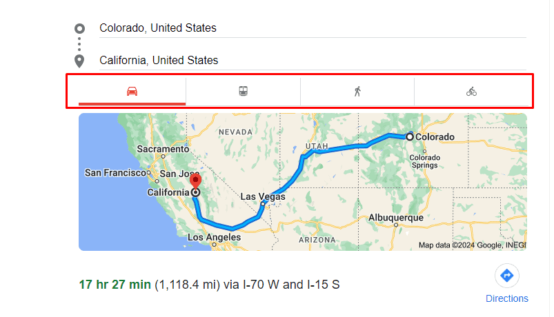 how far is california from colorado